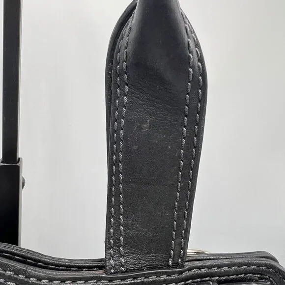 Coach Signature Sateen Garnet Satchel Shoulder Bag Silver/Black No F13906 - Picture 4 of 15